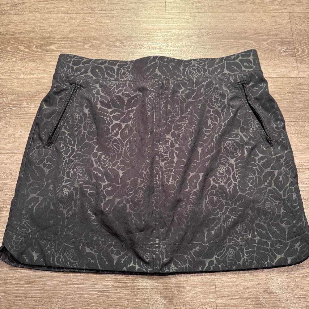 Orvis Skort Skirt Womens XL Gray Floral Performance Tennis Athletic Pickleball